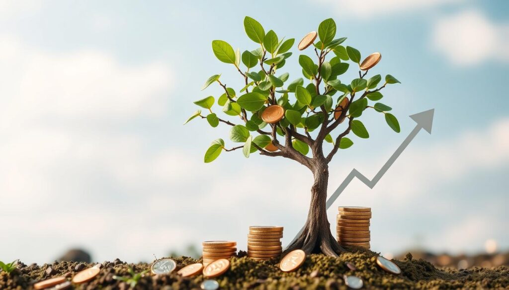 Generate an image representing the concept of building cash value over time. Generate an image representing the concept of building cash value over time.