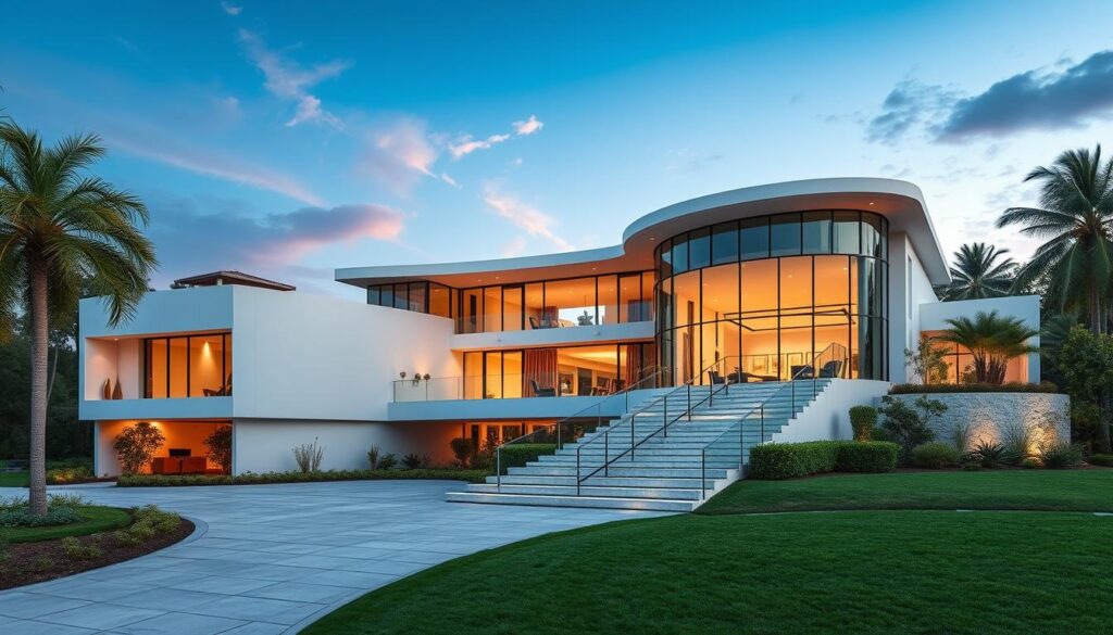 Image of a luxurious home with unique architectural features