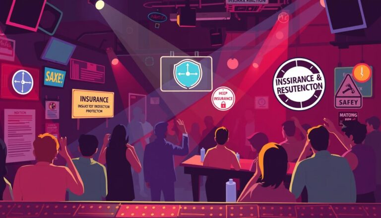 Image of a nightclub with a clear indication of insurance protection