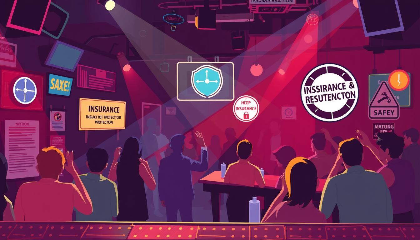 Image of a nightclub with a clear indication of insurance protection