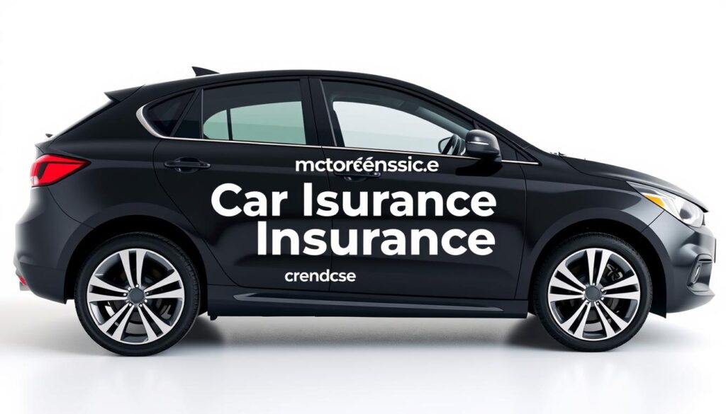 a highly detailed, photorealistic image of various types of car insurance coverage, including collision, comprehensive, liability, and personal injury protection, displayed on a glossy black car against a clean, bright background with a minimal design aesthetic, shot with a wide-angle lens and soft lighting to create a sense of depth and focus on the key elements, conveying a modern, professional, and trustworthy atmosphere.